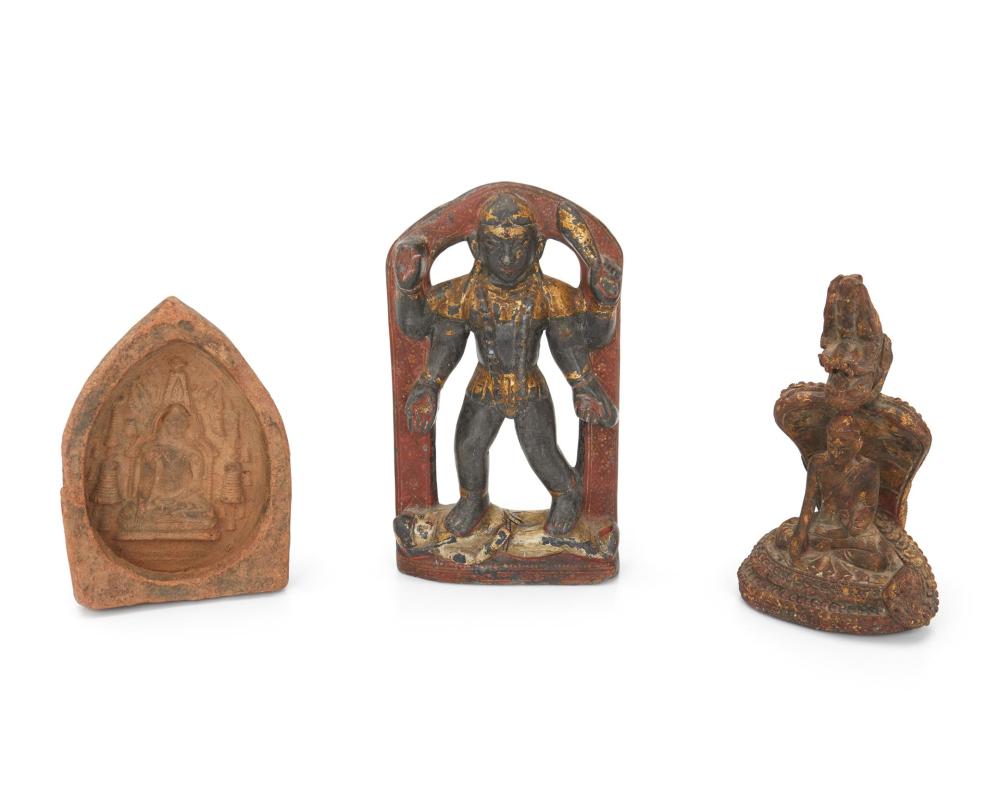 THREE SOUTH ASIAN DEVOTIONAL FIGURESThree 344b45