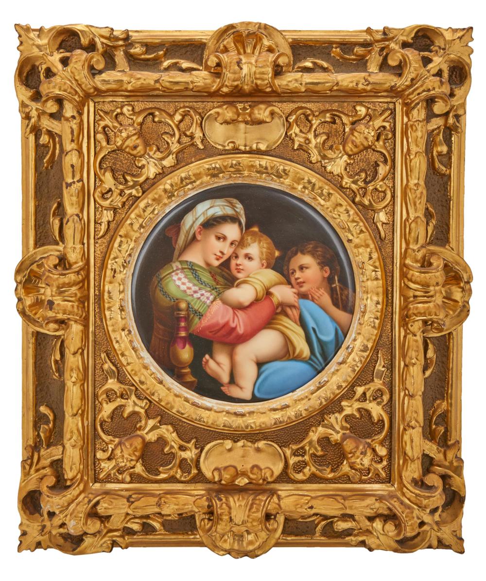 AN ITALIAN PAINTED PORCELAIN PLAQUE