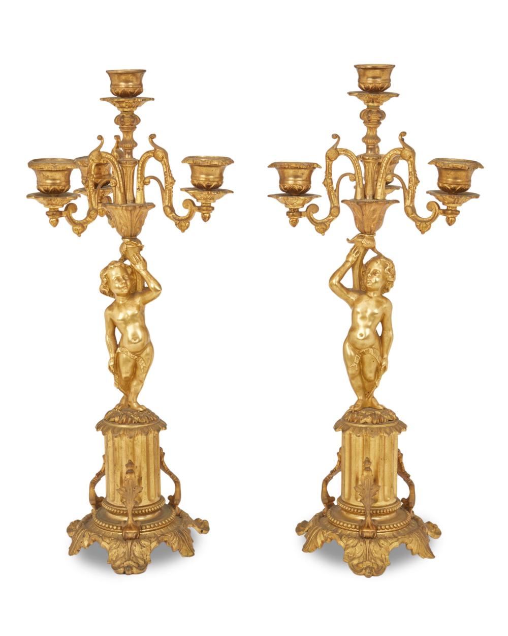 A PAIR OF CONTINENTAL GILT BRONZE 344d4c