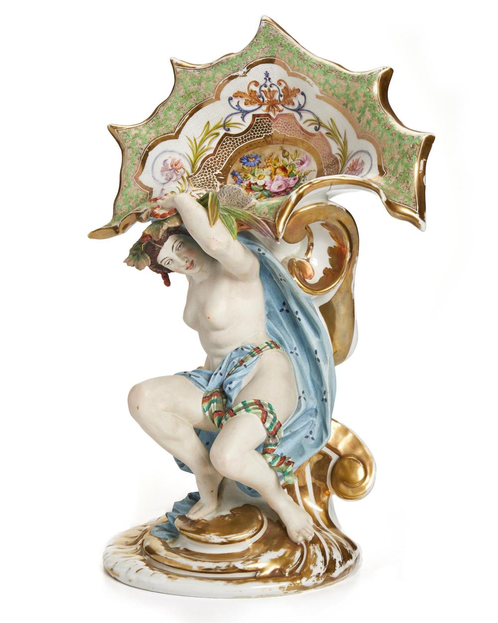 AN "OLD PARIS" PAINTED FIGURAL