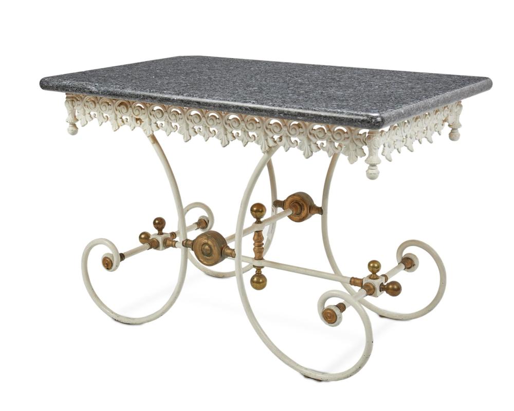 A FRENCH WROUGHT IRON PASTRY TABLEA
