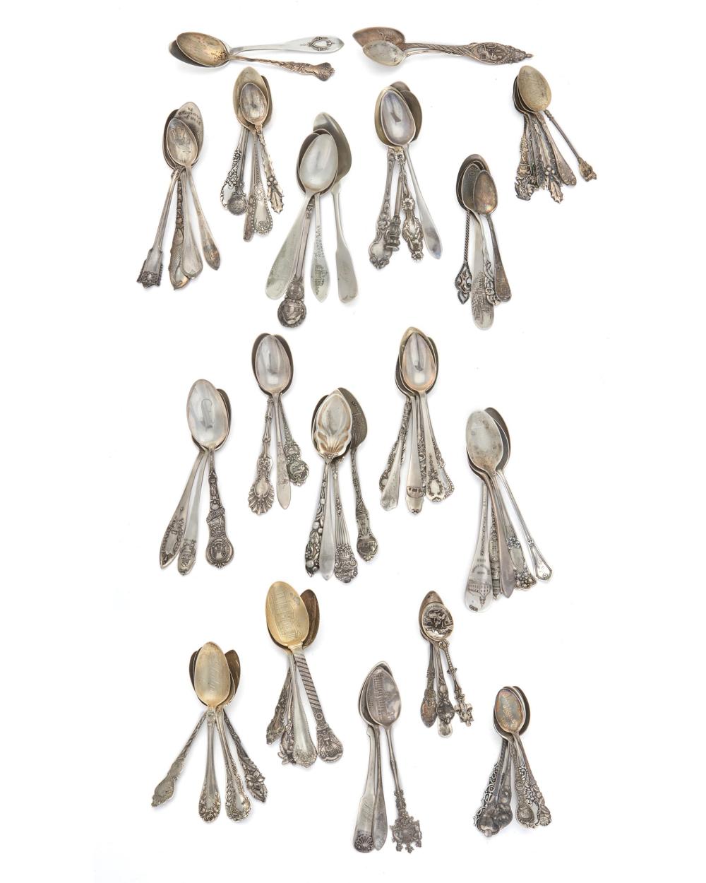 A GROUP OF STERLING SILVER SPOONSA 344dab