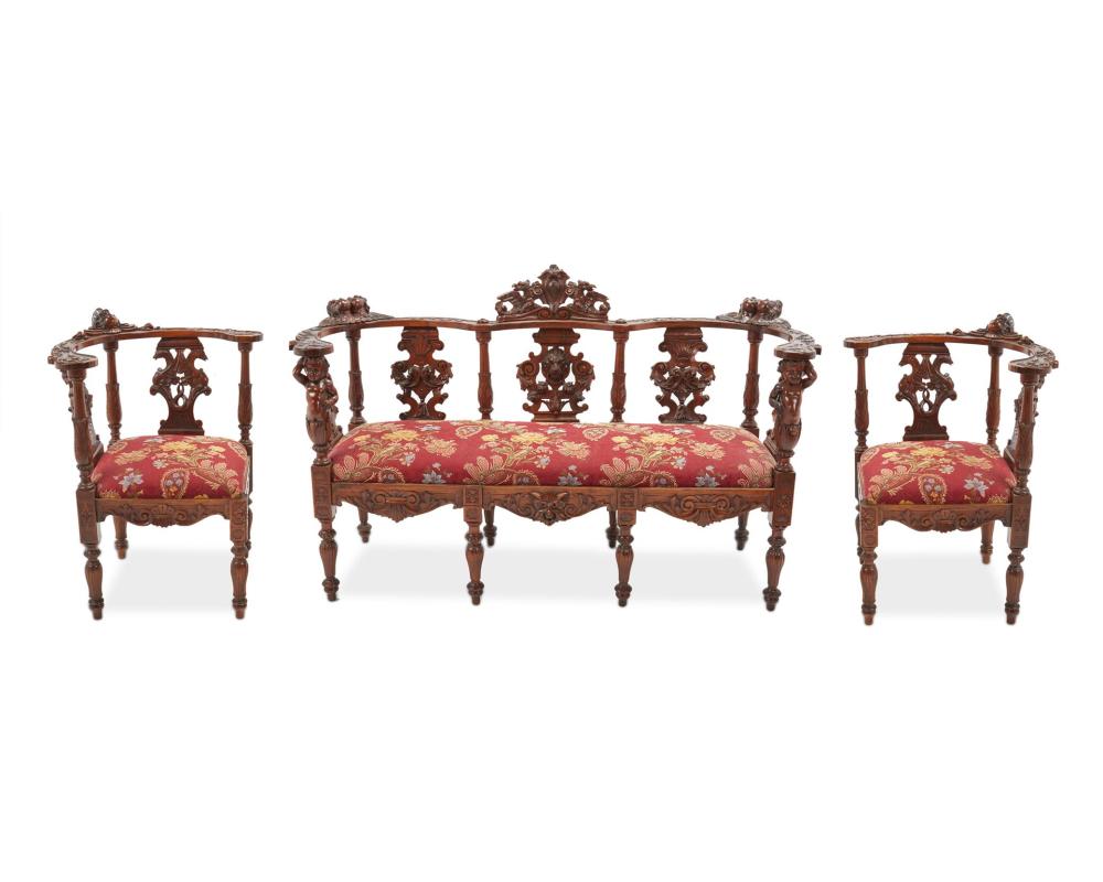 A CONTINENTAL CARVED WOOD PARLOR