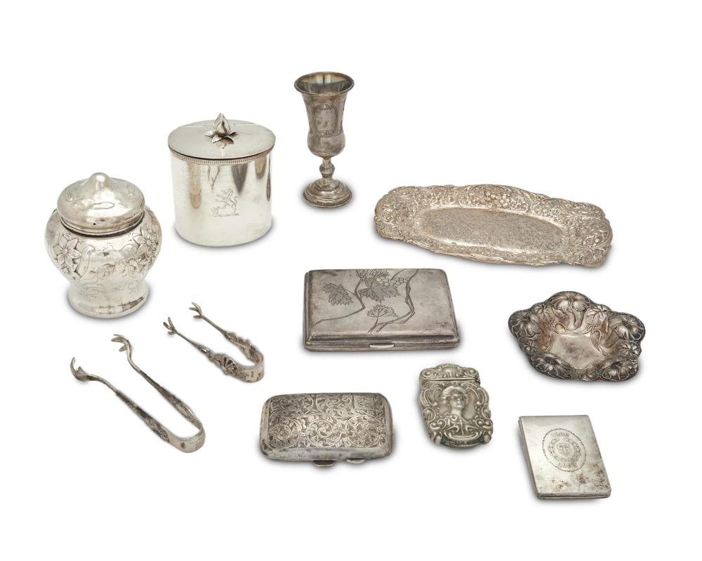 A GROUP OF VARIOUS SILVER ITEMSA