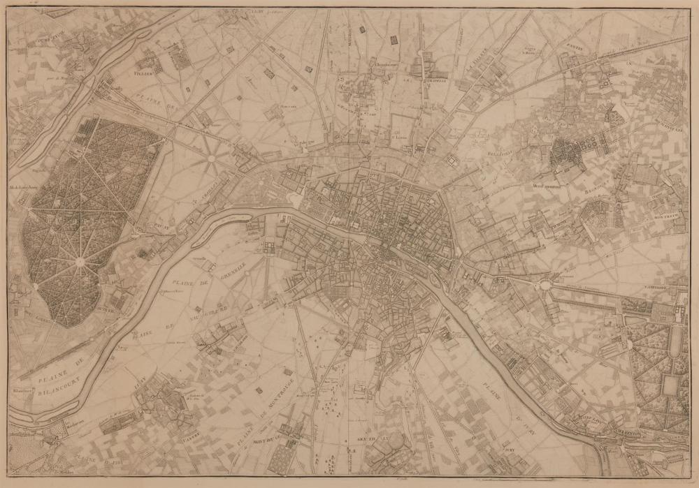 AN ANTIQUE MAP OF PARIS AND ITS 344e1d
