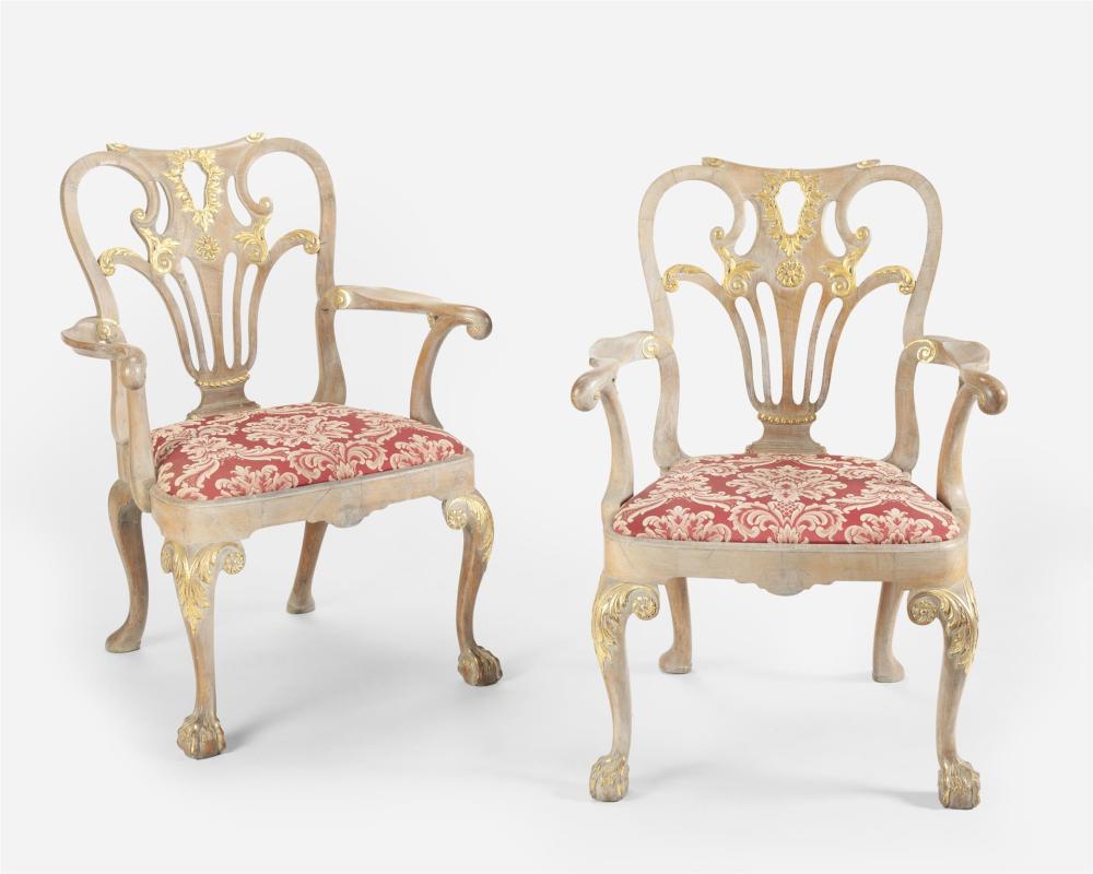 A PAIR OF ENGLISH ARMCHAIRSA pair