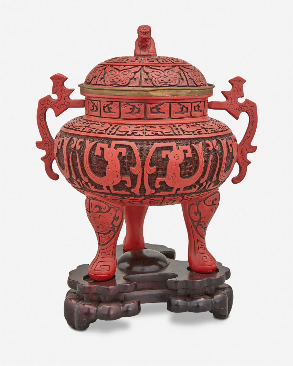 A CHINESE CARVED CINNABAR CENSERA 344e60