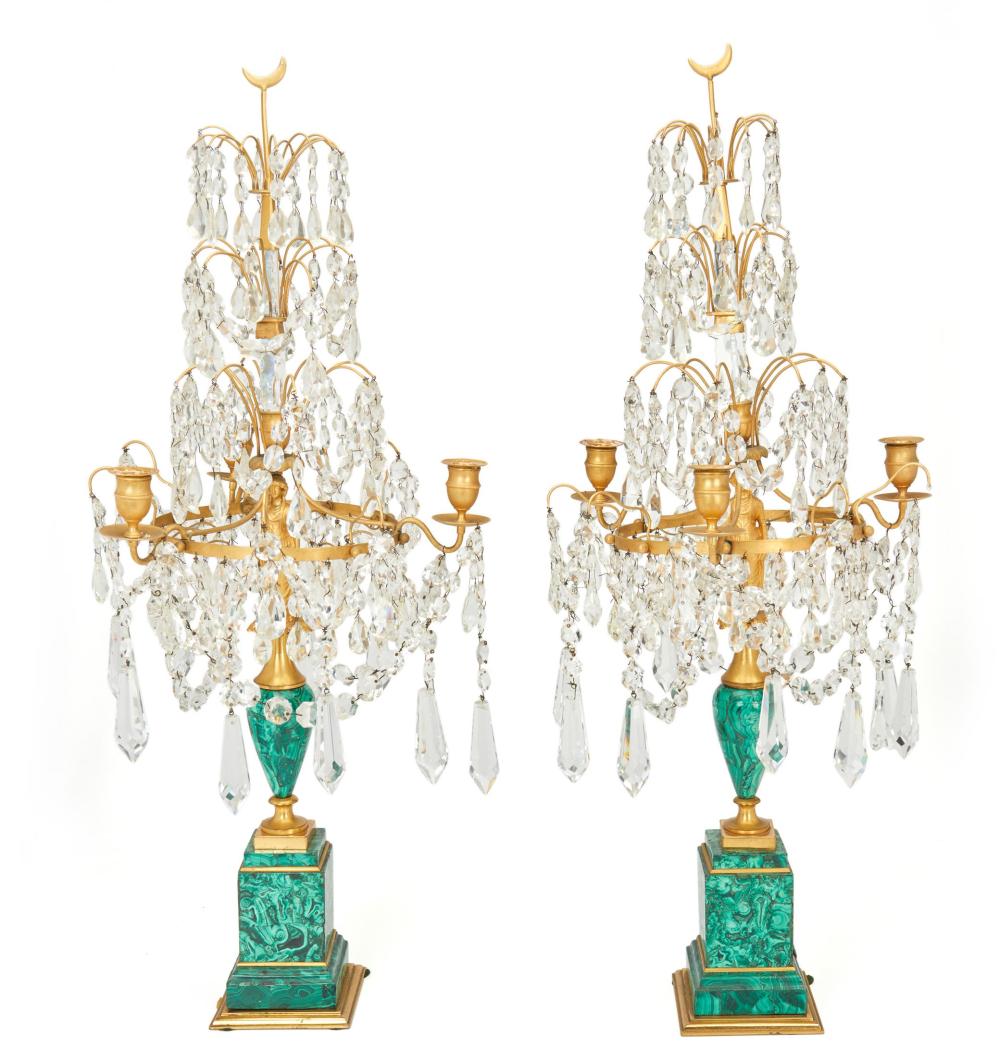 A PAIR OF RUSSIAN GILT-BRONZE AND