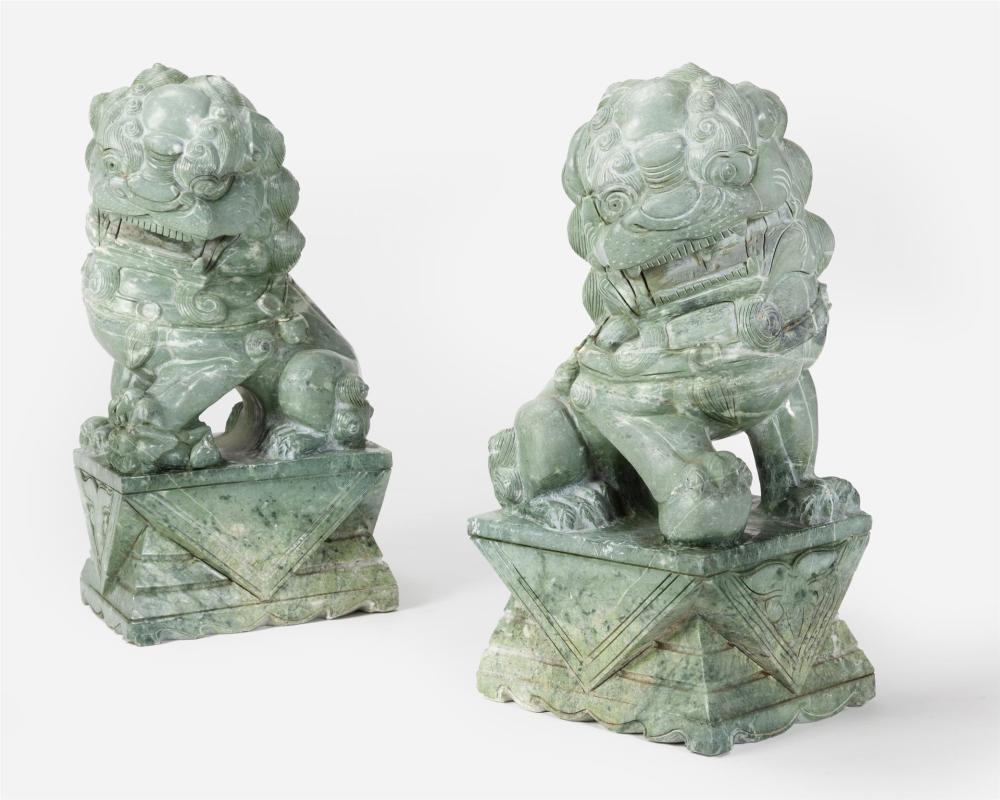 A PAIR OF LARGE CHINESE CARVED