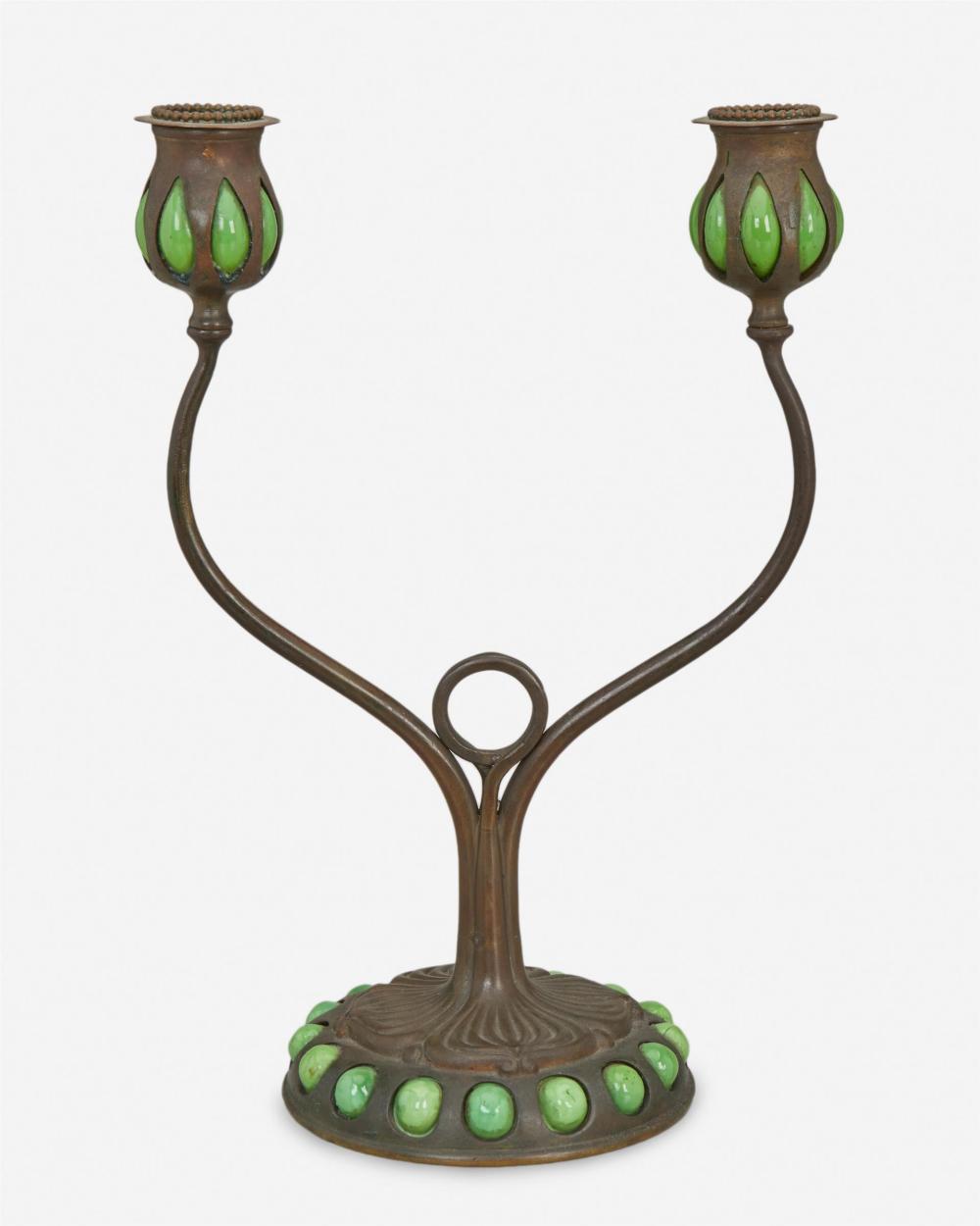 A TIFFANY STUDIOS DOUBLE ARM BRONZE 344ea5