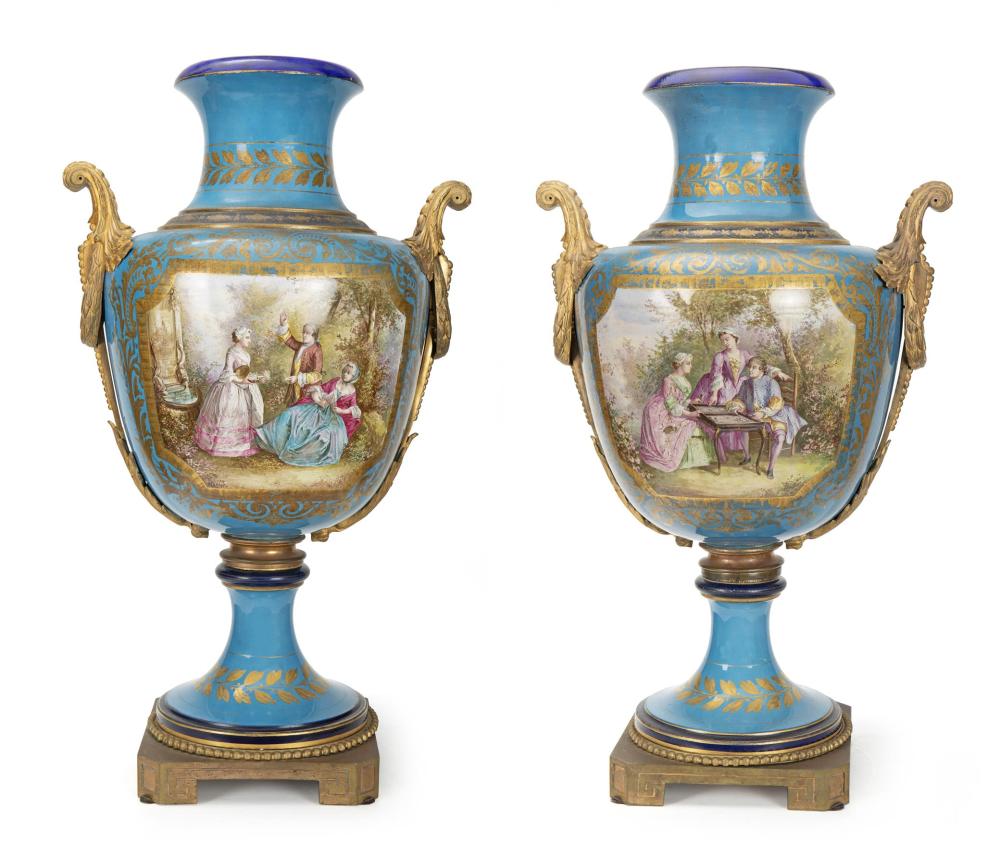 A PAIR OF GILT BRONZE MOUNTED S VRES STYLE 3450d1