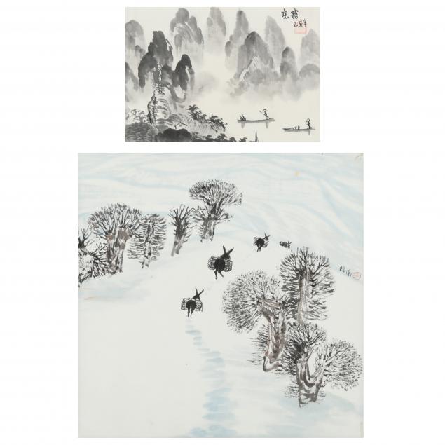 TWO CHINESE LANDSCAPE PAINTINGS 345220