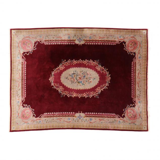 CHINESE WOOL RUG With center oval 345232