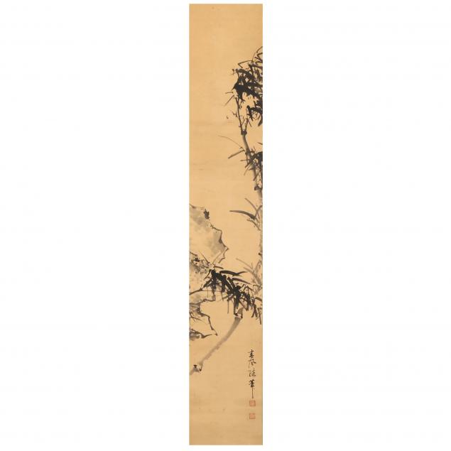 AN ASIAN INK PAINTING OF BAMBOO