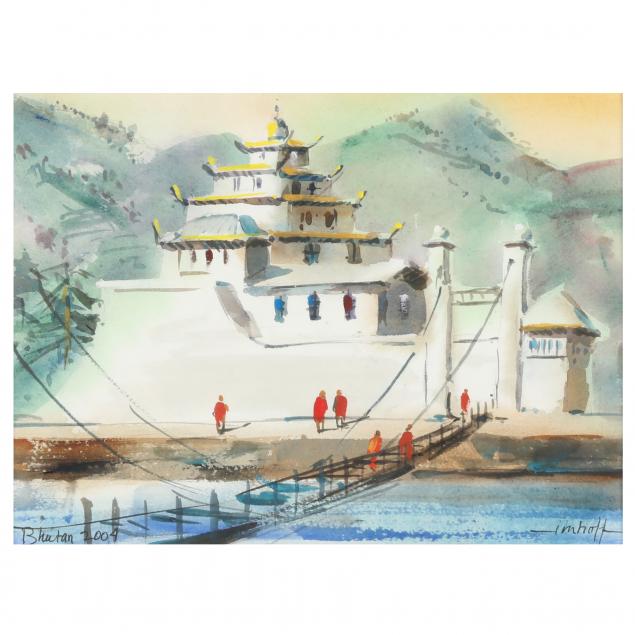 A WATERCOLOR OF BHUTAN Watercolor 345283