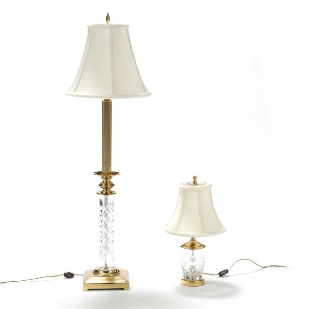 TWO CUT CRYSTAL TABLE LAMPS INCLUDING 34528e