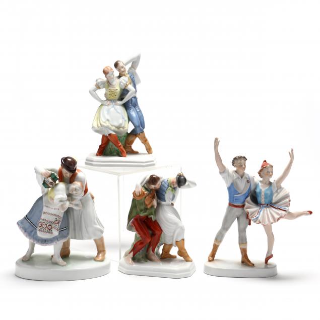FOUR HEREND NATURAL FIGURINES OF 345293
