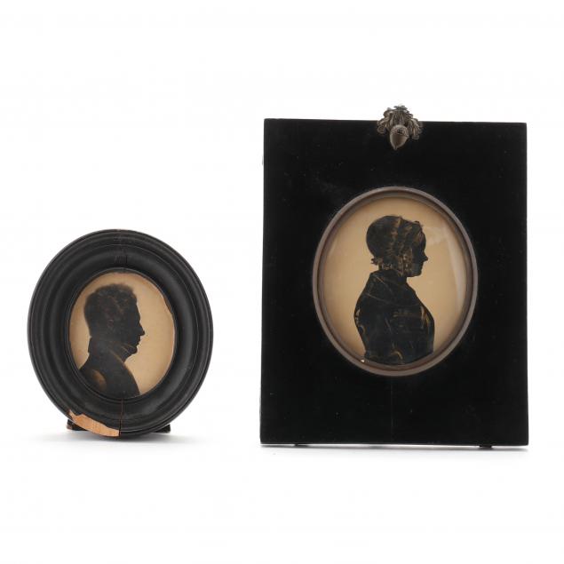 TWO ANTIQUE PORTRAIT SILHOUETTES 3452a1