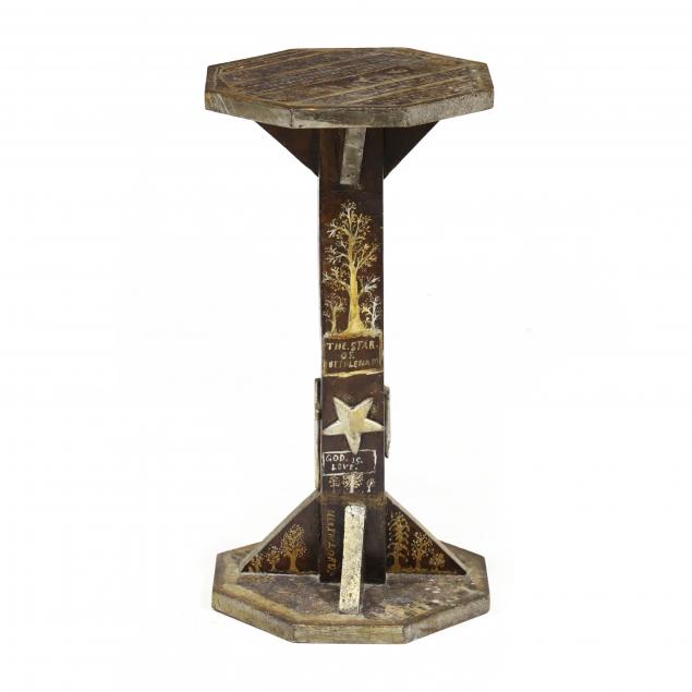 PAINTED AMERICAN FOLK ART PEDESTAL  3452ca