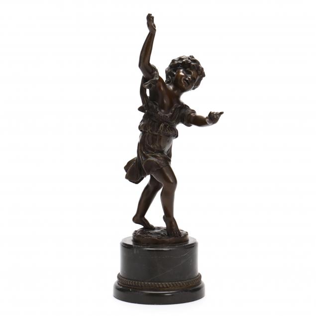 SCULPTURE OF DANCING YOUTH SIGNED 34531d