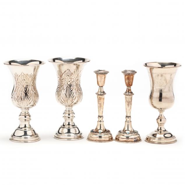 GROUP OF FIVE STERLING SILVER JUDAICA 345327