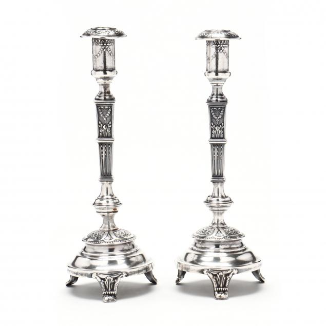A PAIR OF POLISH .800 SILVER REPOUSSE