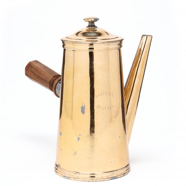 FRENCH COPPER-PLATED COFFEE POT, MARK