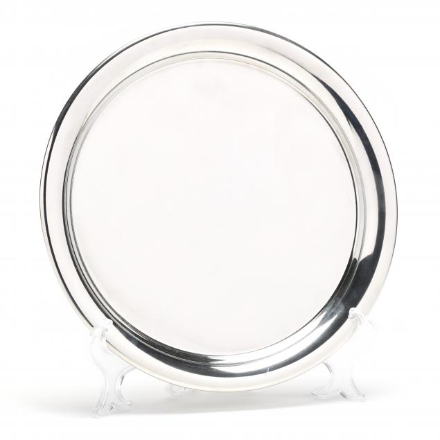 PEWTER SERVING TRAY, MARK OF CARTIER