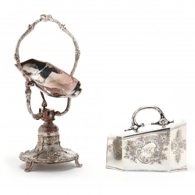 TWO ANTIQUE CONTINENTAL SILVER-PLATED