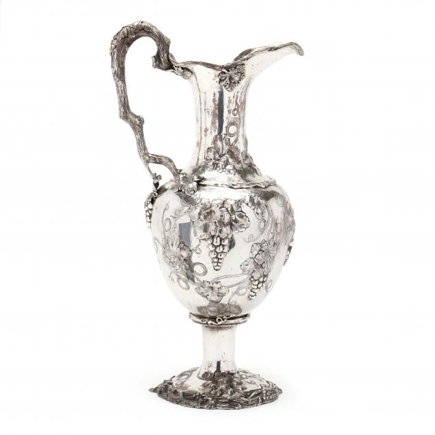 A MONUMENTAL STERLING SILVER EWER