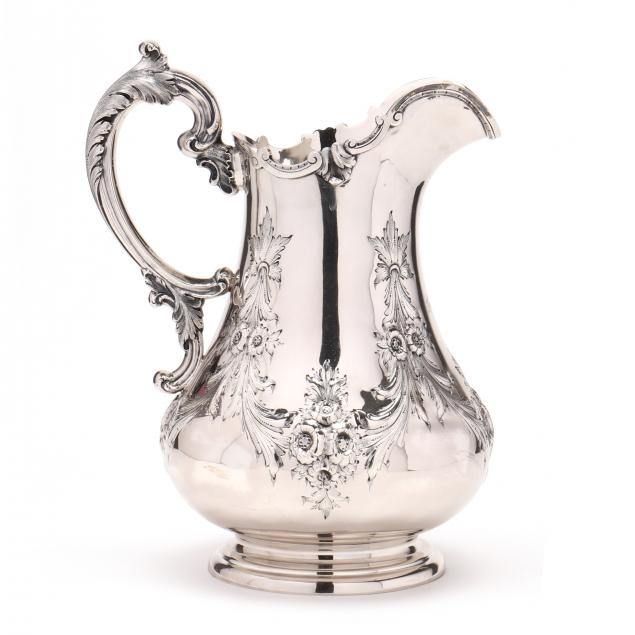 AN AMERICAN COIN SILVER PITCHER, MARK