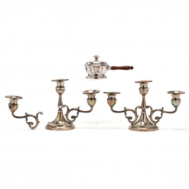 A PAIR OF STERLING SILVER CANDELABRA 3453d4
