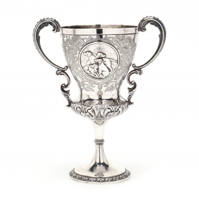 A VICTORIAN SILVER TROPHY CUP WITH 34540c