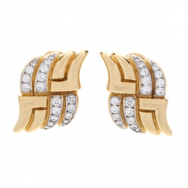 GOLD AND DIAMOND EAR CLIPS Designed