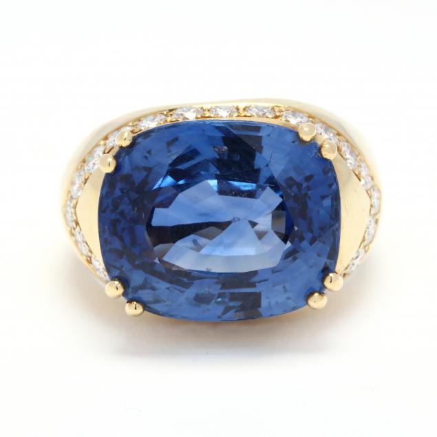 GOLD SAPPHIRE AND DIAMOND RING 34546c