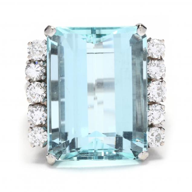 WHITE GOLD AQUAMARINE AND DIAMOND 345479