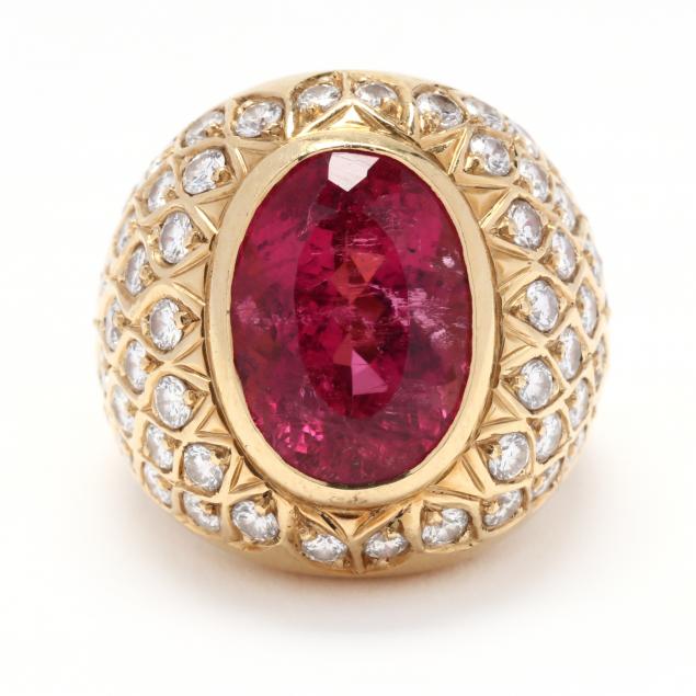 GOLD, PINK TOURMALINE, AND DIAMOND