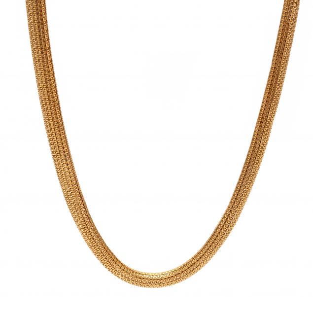 GOLD NECKLACE FRANCE Of rounded 34547e