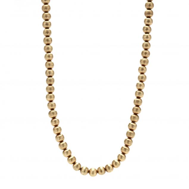 GOLD BEAD NECKLACE ITALY Necklace 34547f