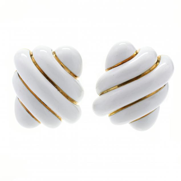 GOLD AND ENAMEL EARRINGS ANDREW 345486