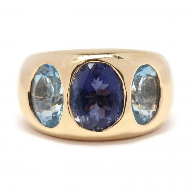 GOLD AND GEM-SET RING, ANDREW CLUNN