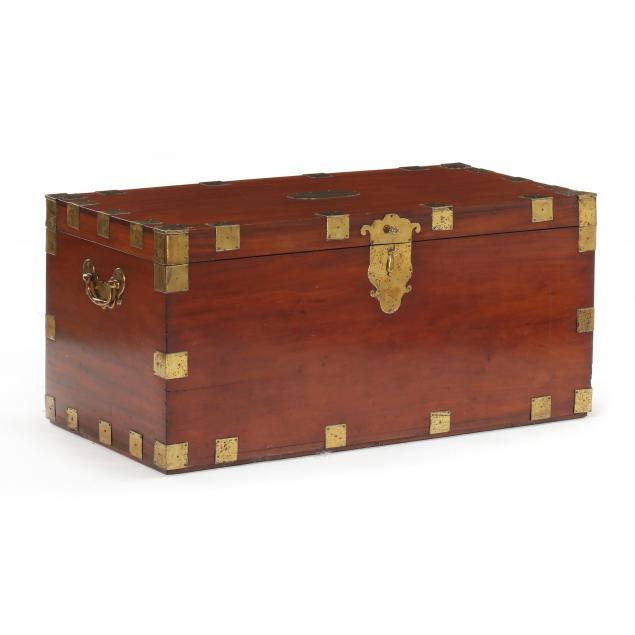 ENGLISH MAHOGANY CAMPAIGN CHEST 3454b7