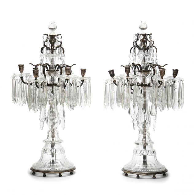 PAIR OF BACCARAT CRYSTAL AND SILVERPLATE 3454f7