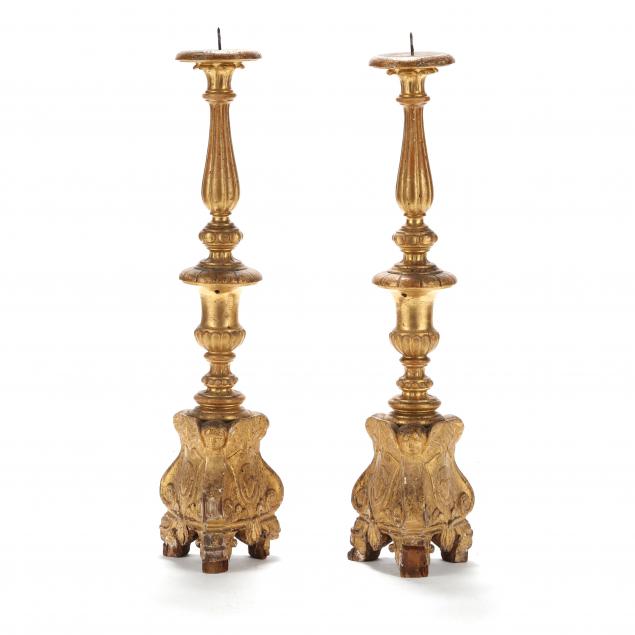PAIR OF ANTIQUE CARVED AND GILT 34553d