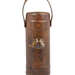 An English Leather Ammunition Bucket
