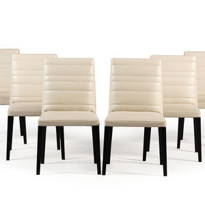 Six Poltrona Frau Dining Chairs marked 34557f