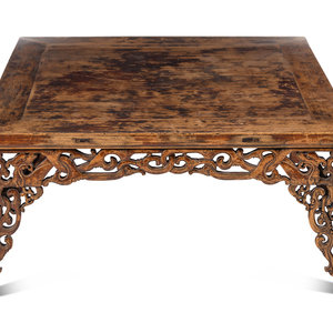 A Chinese Carved Hardwood Low Table 19th 20th 345579