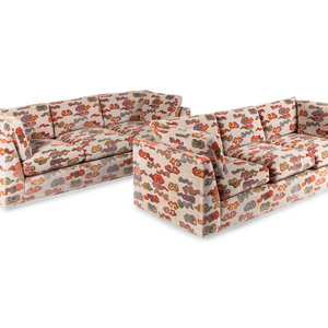 A Pair of Custom Upholstered Three Cushion 345586