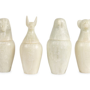 A Set of Four Modern Egyptian Alabaster 3455b0