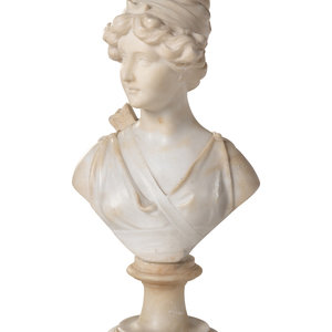 A Continental Alabaster Bust of 3455b2